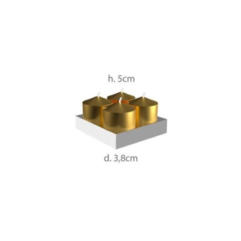SET 4 PILLAR D3.8XH5CM ORO